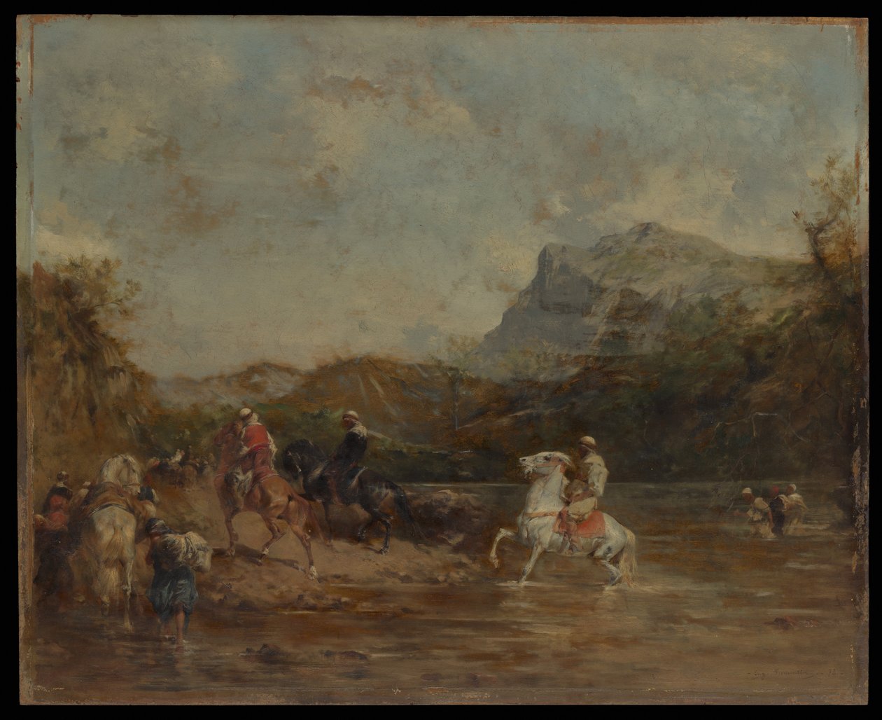 Arabit ylittävät Fordin, 1873. tekijältä Eugène Fromentin