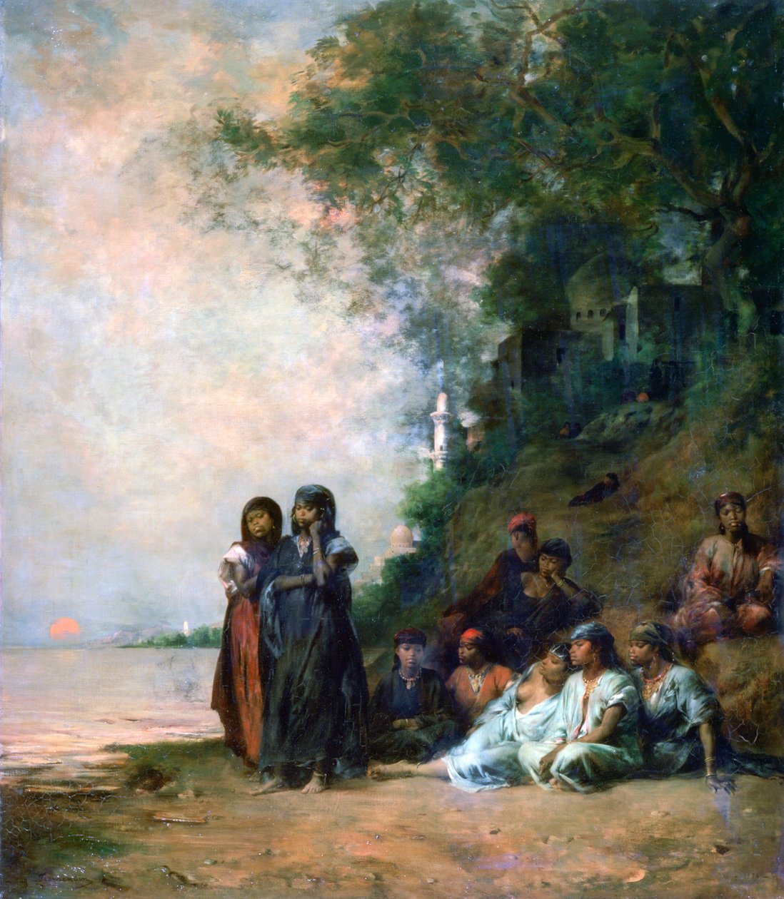 Egyptiläiset naiset veden äärellä, 1800-luku tekijältä Eugène Fromentin