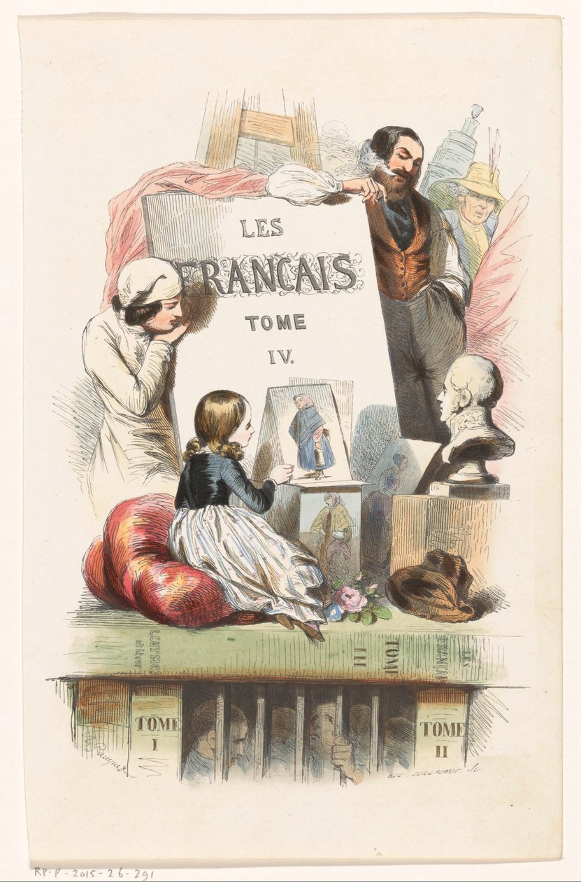 Taiteen näköisiä ihmisiä Nimisivu: Les Français peints par eux-mêmes, 1841 tekijältä Eugène Guillaumot