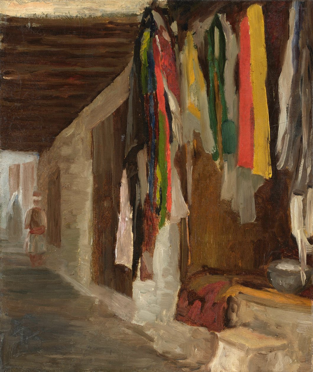 Värjäämöt Soukissa, Algerissa. tekijältä Eugene Isabey