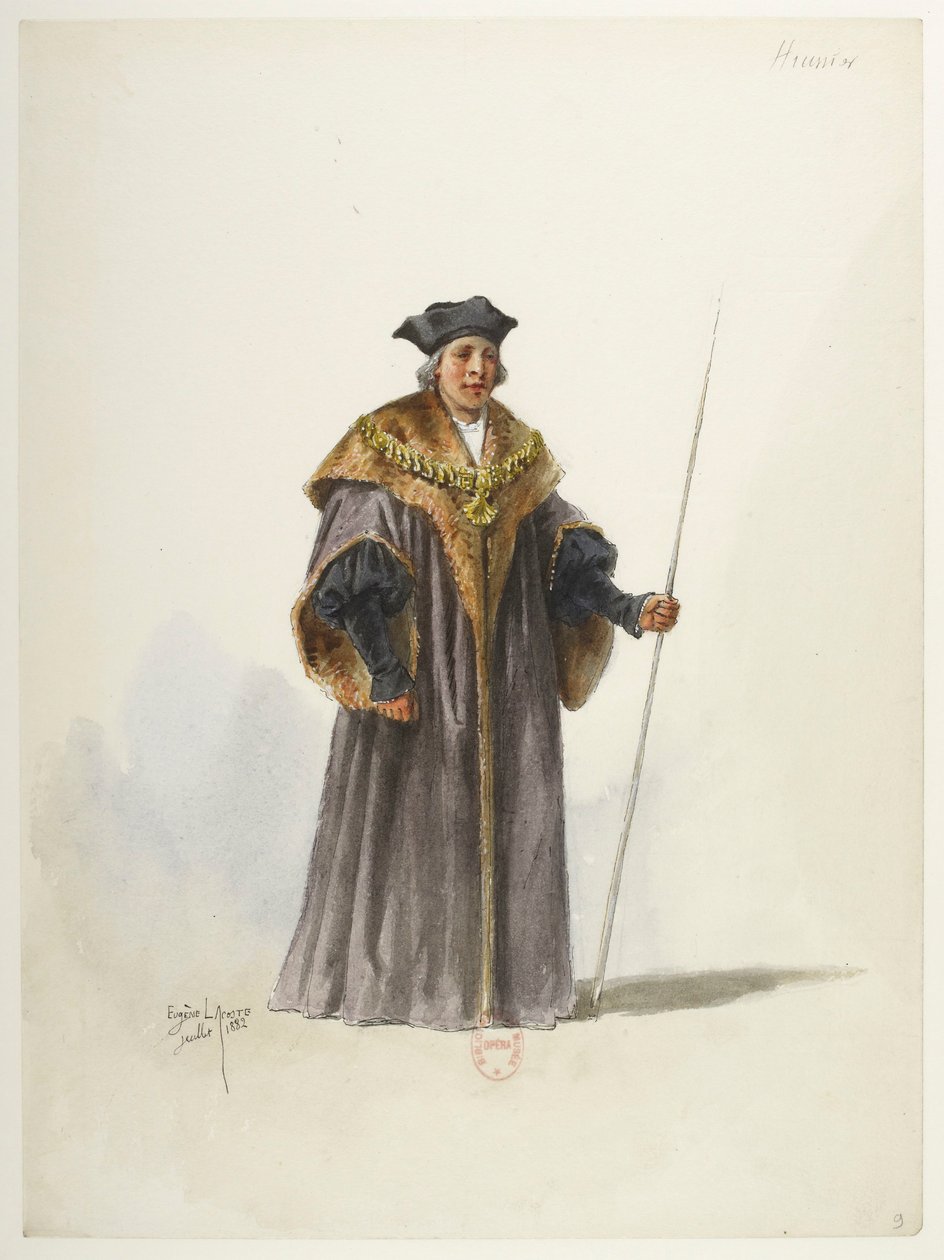 Btv1b84558104 09 - Saint-Saëns - Henrik VIII - Maquettes de costumes - Lacoste - 9. Huissier tekijältä Eugene Lacoste