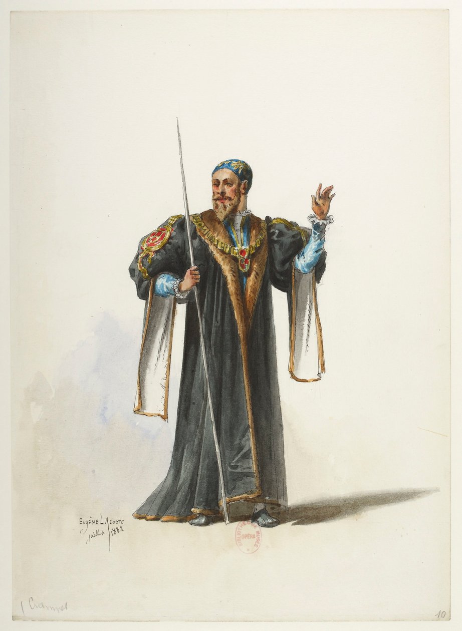 Btv1b84558104 10 - Saint-Saëns - Henrik VIII - Maquettes de costumes - Lacoste - 10. Cranmer tekijältä Eugene Lacoste