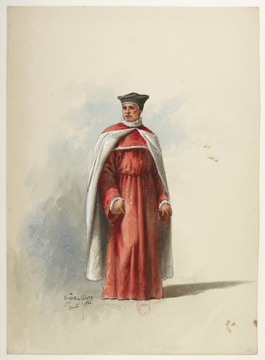 Btv1b84558104 15 - Saint-Saëns - Henry VIII - Maquettes de costumes - Lacoste - 15th Costume (15. puku) tekijältä Eugene Lacoste