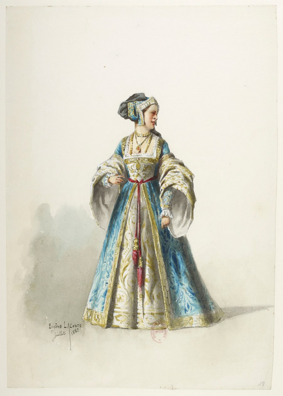 Btv1b84558104 18 - Saint-Saëns - Henry VIII - Maquettes de costumes - Lacoste - 18th Costume (18. puku) tekijältä Eugene Lacoste