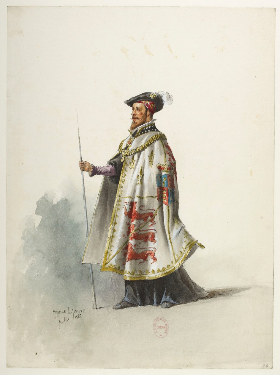 Btv1b84558104 24 - Saint-Saëns - Henrik VIII - Maquettes de costumes - Lacoste - 24. puku tekijältä Eugene Lacoste