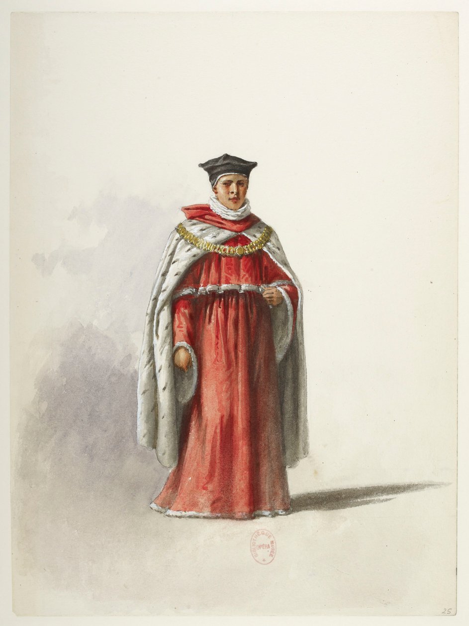 Btv1b84558104 25 - Saint-Saëns - Henrik VIII - Maquettes de costumes - Lacoste - 25. puku tekijältä Eugene Lacoste