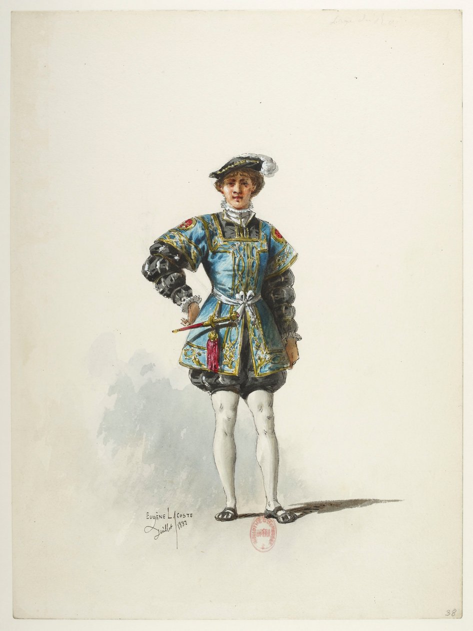Btv1b84558104 38 - Saint-Saëns - Henry VIII - Pukumallit - Lacoste - 38. Kuninkaan sivu tekijältä Eugene Lacoste