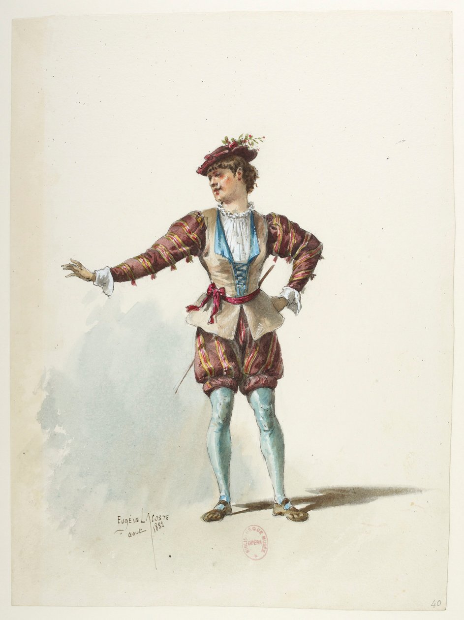Btv1b84558104 40 - Saint-Saëns - Henry VIII - Pukumallit - Lacoste - 40. Costume tekijältä Eugene Lacoste