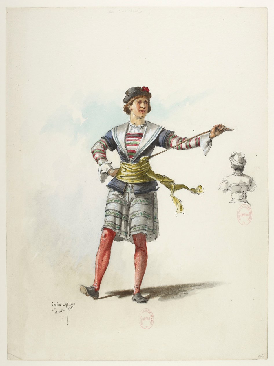 Btv1b84558104 46 - Saint-Saëns - Henrik VIII - Pukumallit - Lacoste - 46. Costume tekijältä Eugene Lacoste