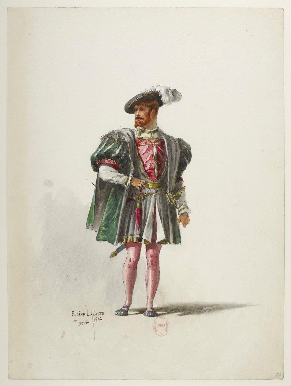 Btv1b84558104 54 - Saint-Saëns - Henry VIII - Maquettes de costumes - Lacoste - 54. Costume tekijältä Eugene Lacoste