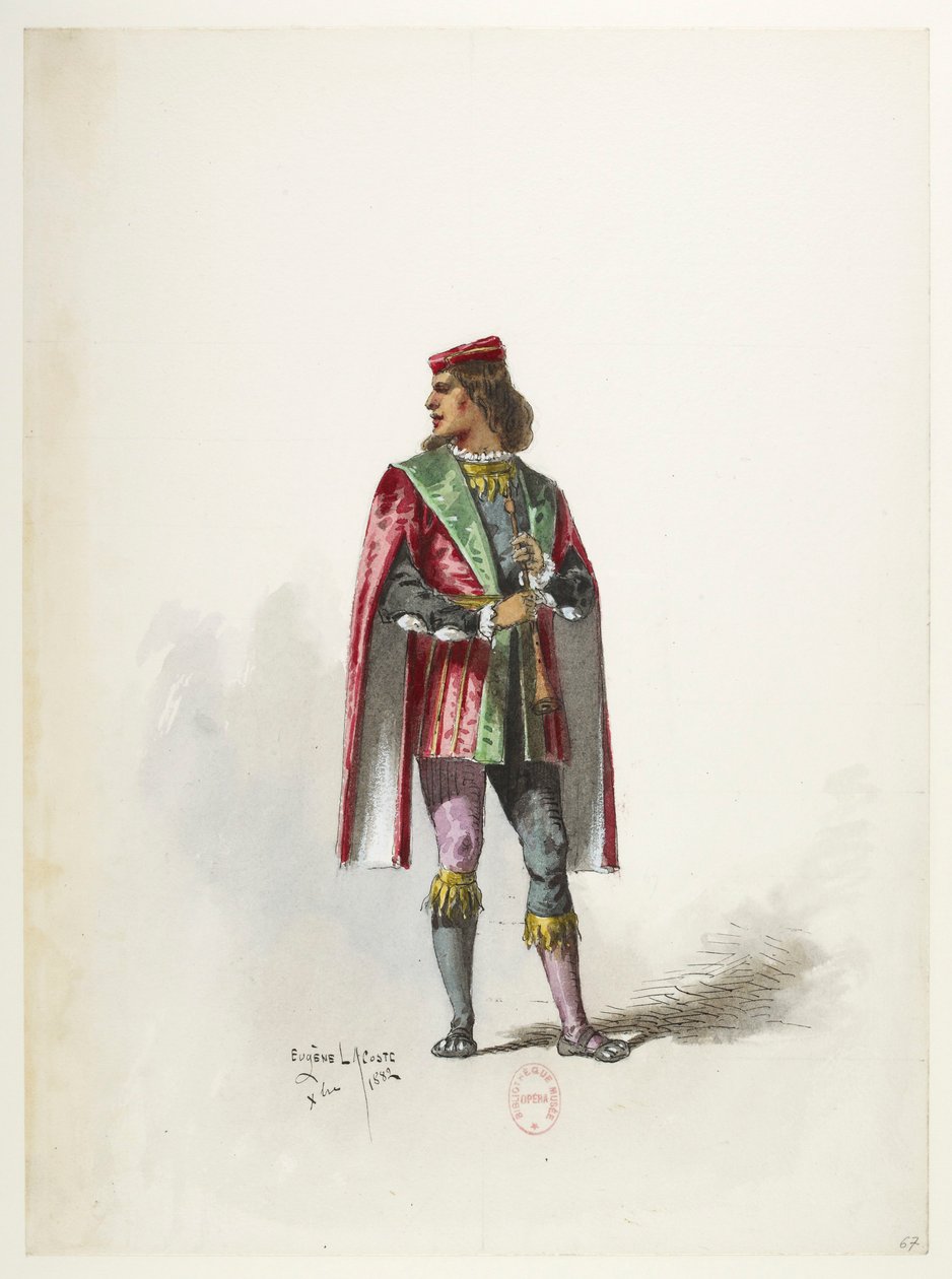 Btv1b84558104 69 - Saint-Saëns - Henrik VIII - Maquettes de costumes - Lacoste - 67. puku tekijältä Eugene Lacoste