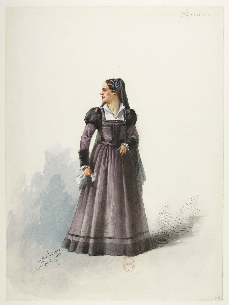 Btv1b84558104 81 - Saint-Saëns - Henry VIII - Maquettes de costumes - Lacoste - 77. Lady Clarence tekijältä Eugene Lacoste