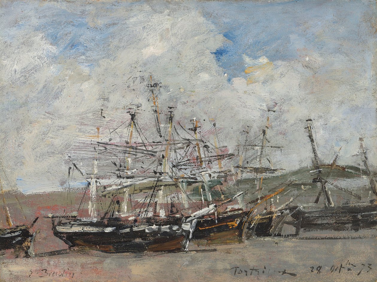 Portrieux. Satama laskuveden aikaan tekijältä Eugene Louis Boudin
