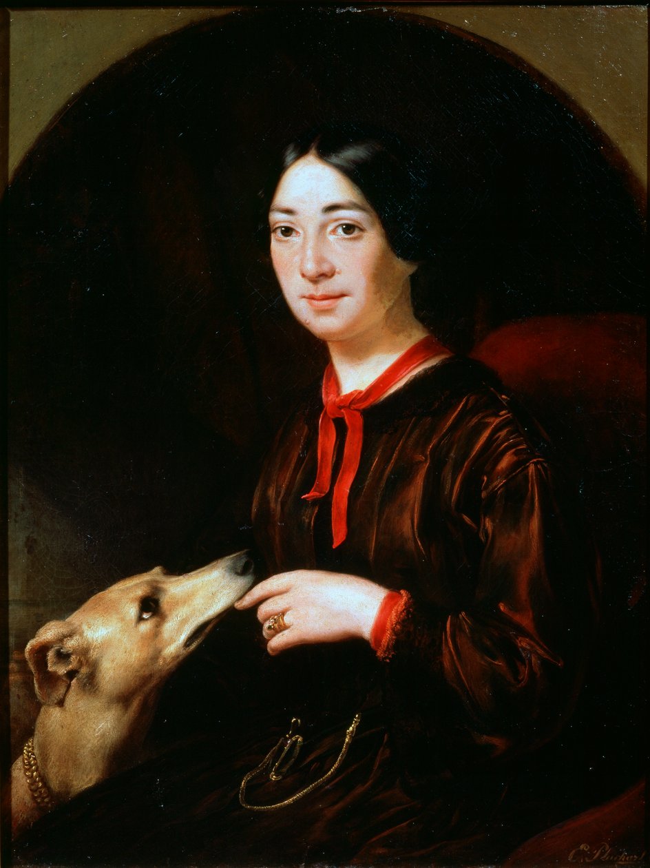 Muotokuva laulajasta ja säveltäjästä Pauline Viardot, 1821-1910, c1853 tekijältä Eugéne Pluchart