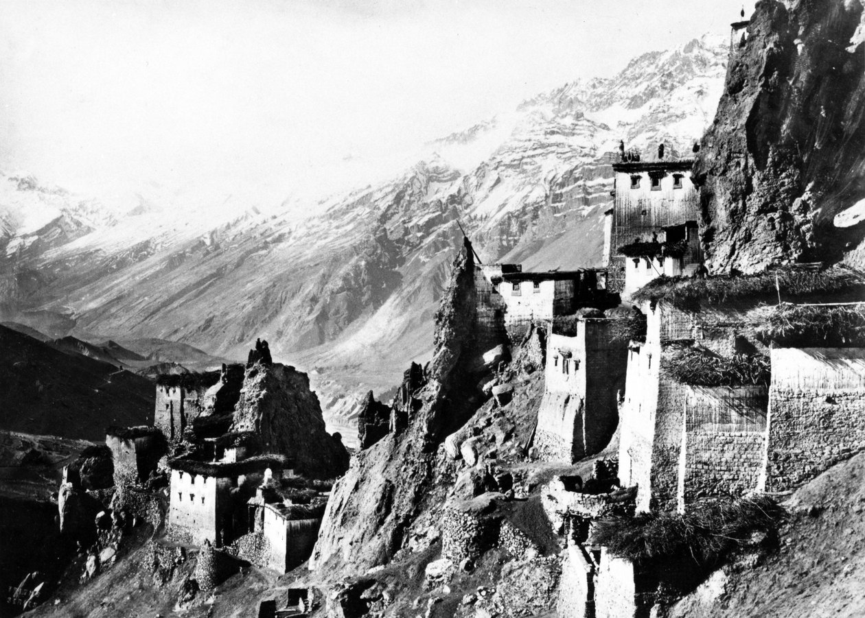 Ladakhin kylä, n. 1860-80 tekijältä European Photographer