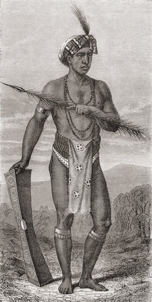 Kotoisin Manadosta, Celebesin saarelta, vuodelta 1878 peräisin olevasta kirjasta "El Mundo en la Mano". tekijältä European School