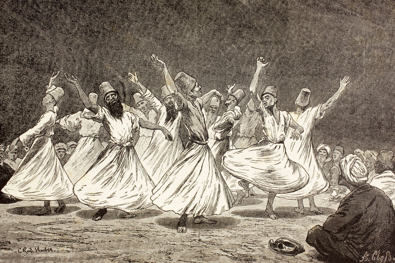 Whirling Dervishes, El Mundo Ilustradosta, julkaistiin Barcelonassa, 1880 tekijältä European School