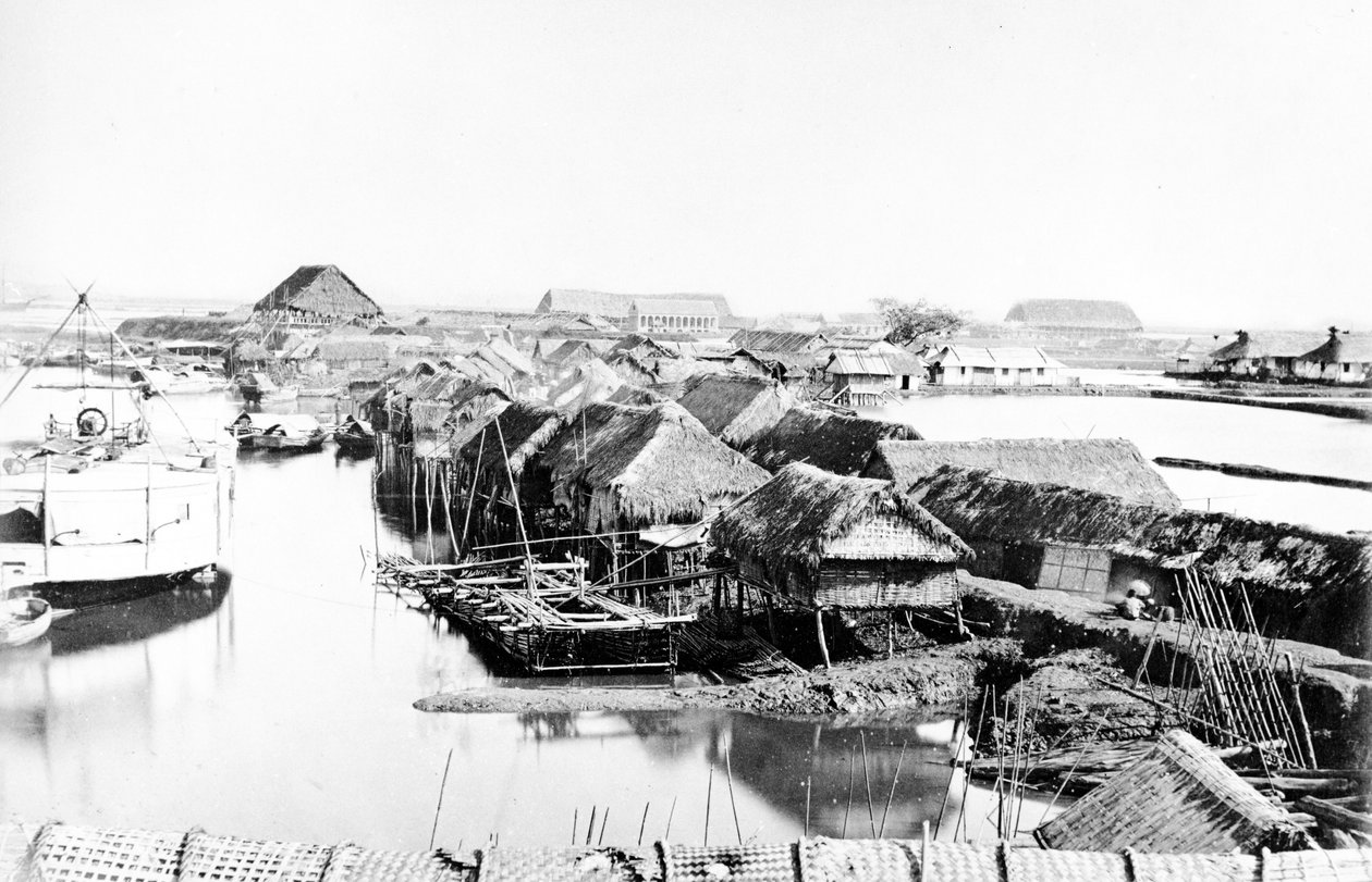 Native Houses, Saigon, noin 1870-luku tekijältä European Photographer
