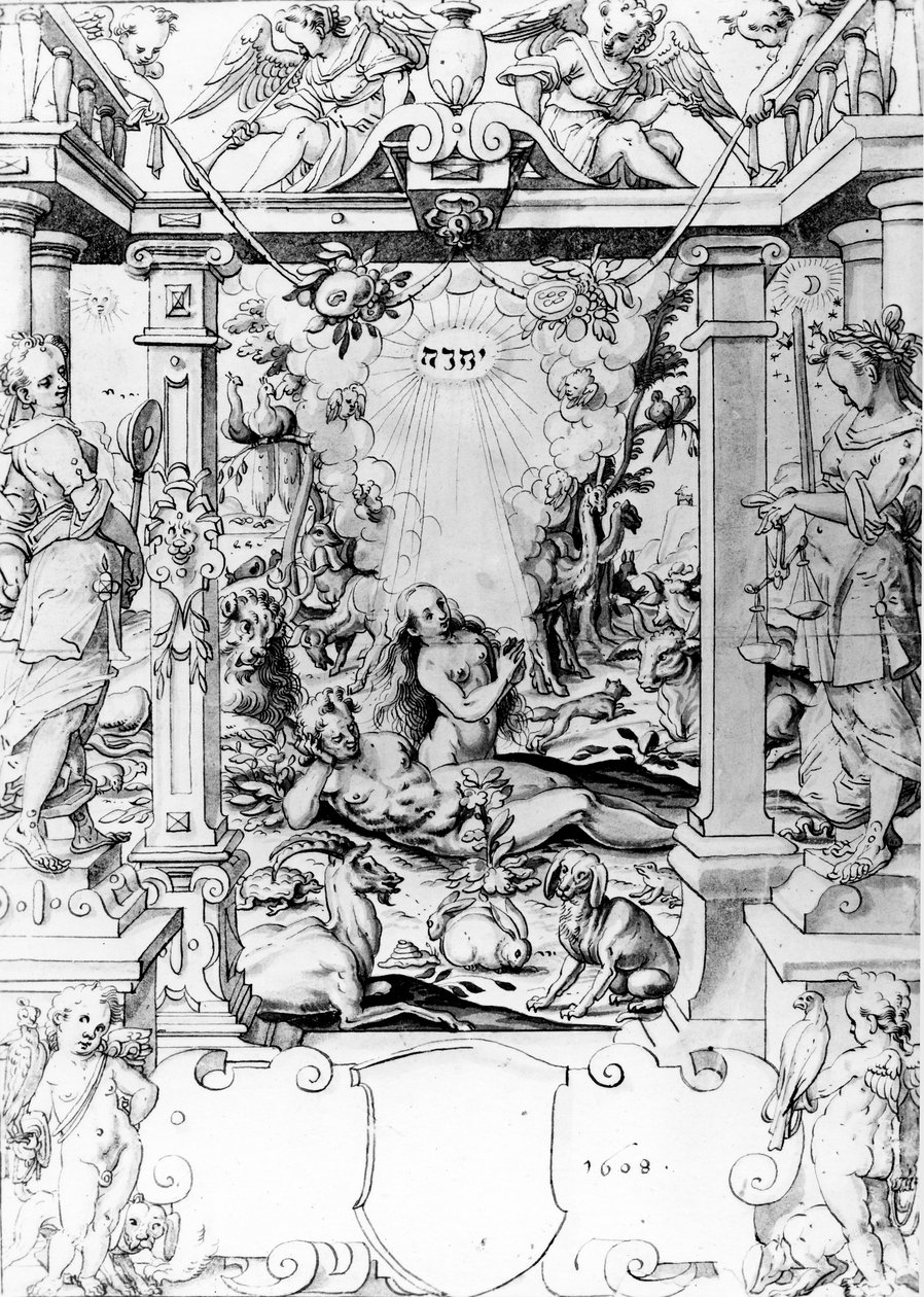 Adam ja Eeva, 1609 (kynä ja muste) tekijältä European School