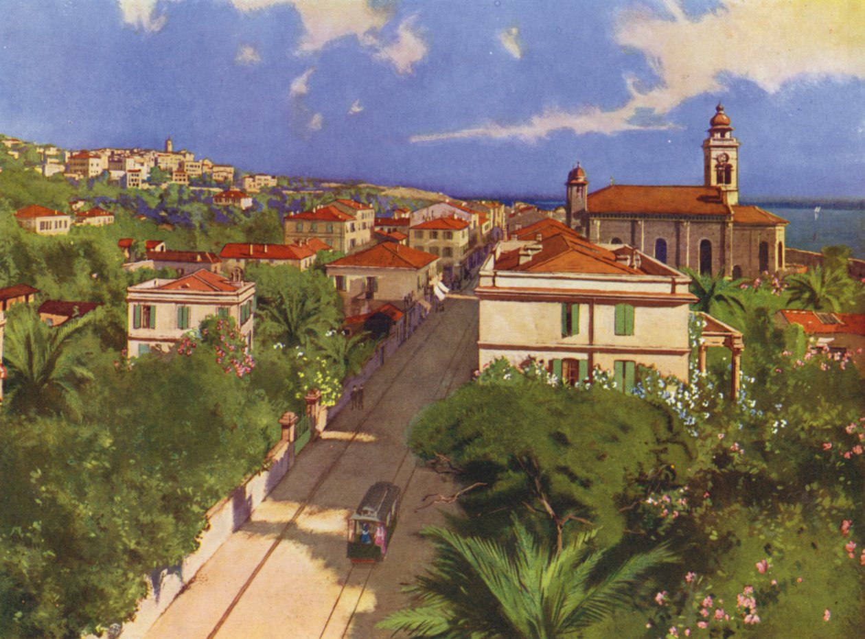 Bordighera, Via Vittorio Emmanuele et Vue Generale (värilitra). tekijältä European School