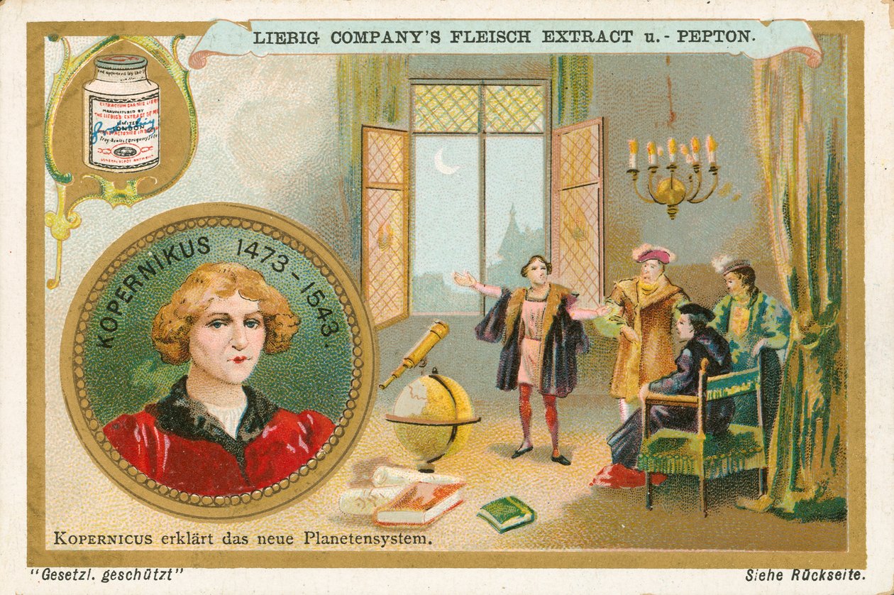 Kopernikus, Liebig-kortti, 1900-luvun alku (kromo) tekijältä European School