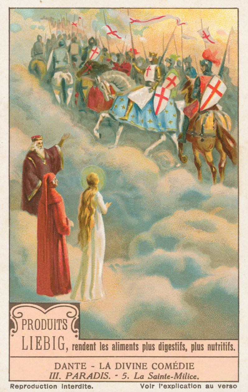 Dante, Jumalainen komedia, Liebig-kortti, 1900-luvun alku (kromo) tekijältä European School