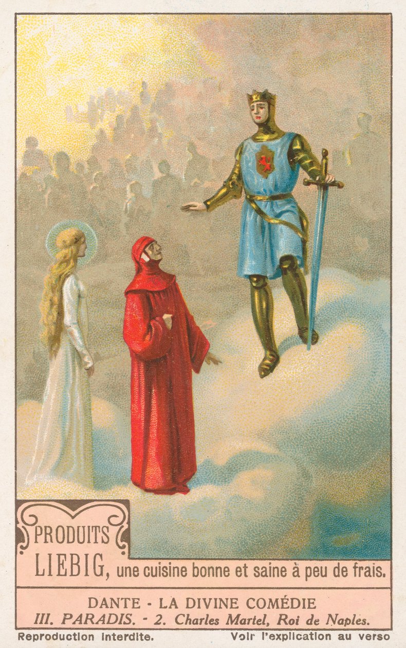 Dante, Jumalainen komedia, Liebig-kortti, 1900-luvun alku (kromo) tekijältä European School