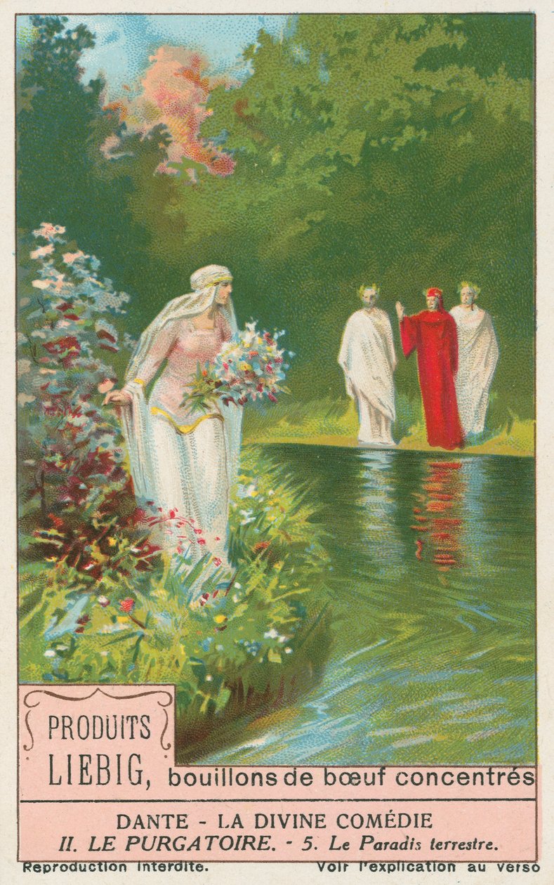 Dante, Jumalainen komedia, Liebig-kortti, 1900-luvun alku (kromo) tekijältä European School