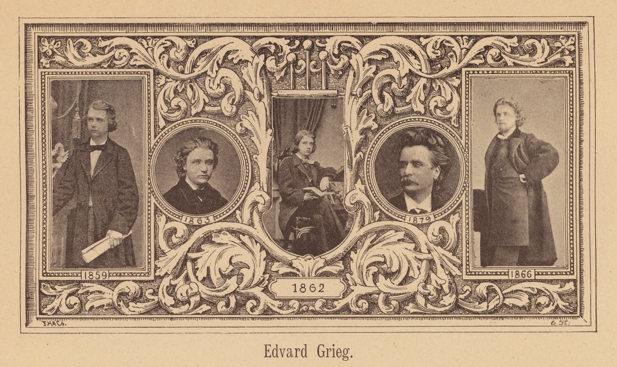 Edvard Grieg, norjalainen säveltäjä (kaiverrus) tekijältä European School
