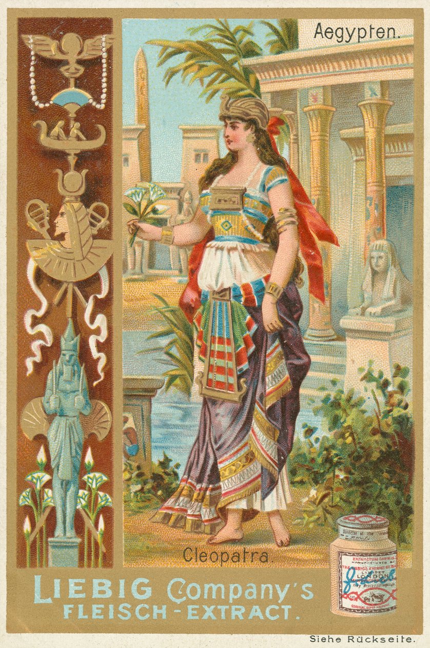 Egypti, Kleopatra, Liebig-kortti, 1900-luvun alku (kromo) tekijältä European School
