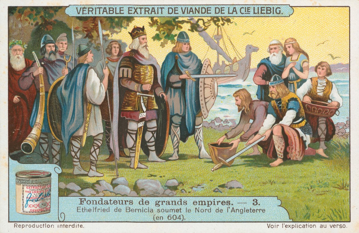 Ethelfried de Bernicia, Liebig-kortti, 1900-luvun alku (kromo) tekijältä European School