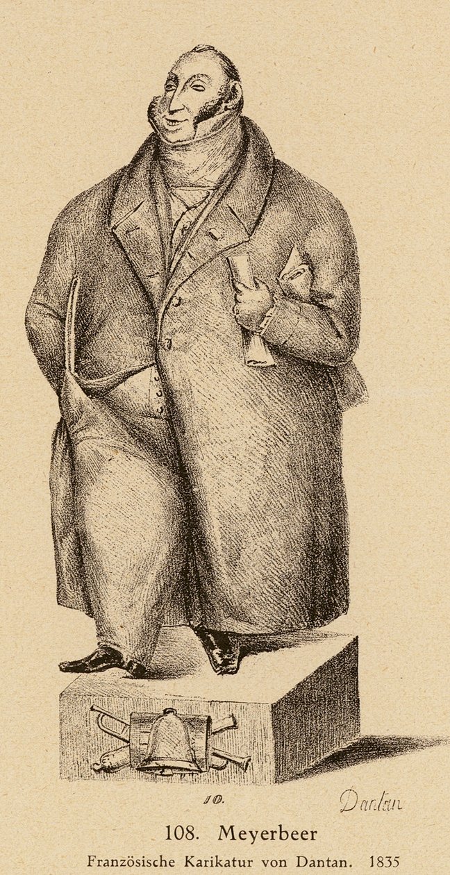 Giacomo Meyerbeer, saksalais-juutalainen säveltäjä (litografia) tekijältä European School