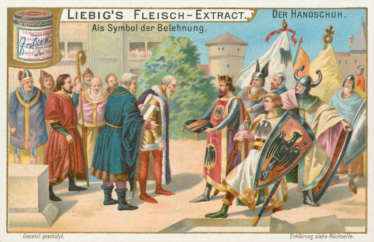 Käsineet, Liebig-kortti, 1900-luvun alku (kromo) tekijältä European School