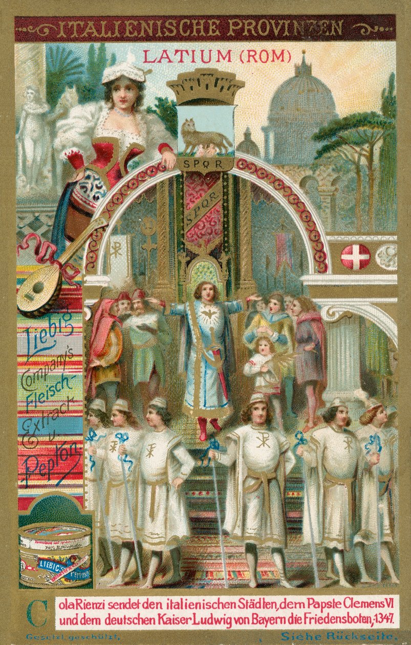 Italian maakunnat, Liebig-kortti, 1900-luvun alku (kromo) tekijältä European School