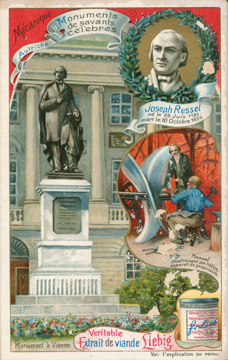 Joseph Ressel, Liebig-kortti, 1900-luvun alku (kromo) tekijältä European School