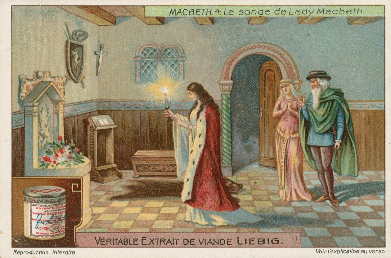Macbeth, Liebig-kortti, 1900-luvun alku (kromo) tekijältä European School
