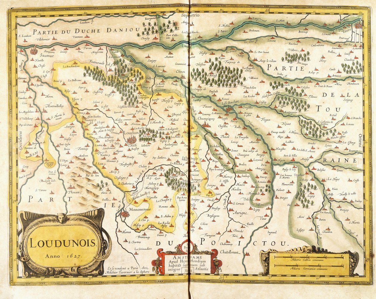 Loudunoisin kartta vuosina 1627, 1631 tekijältä European School