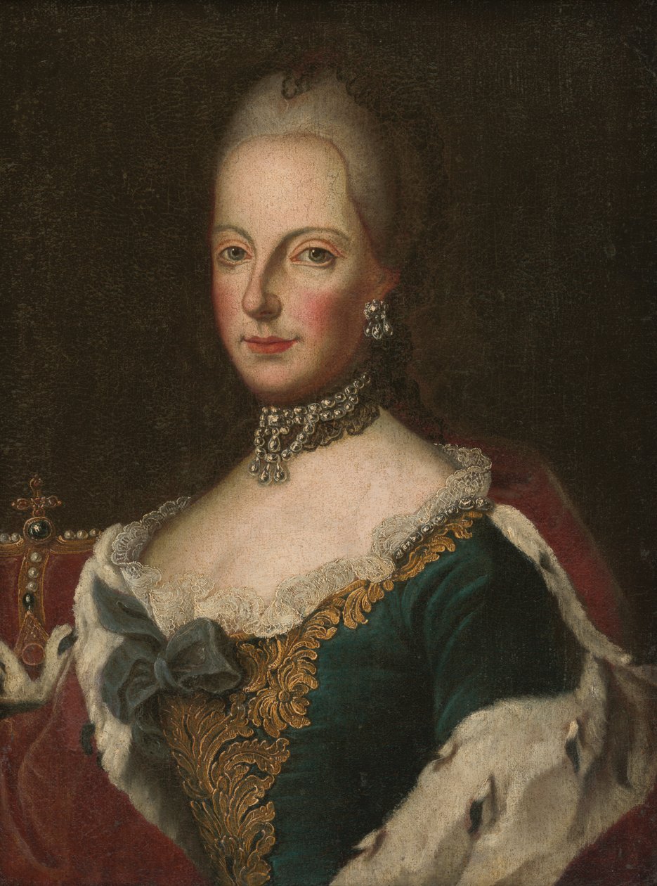 Maria Theresa, n. 1750 (öljy kankaalle) tekijältä European School