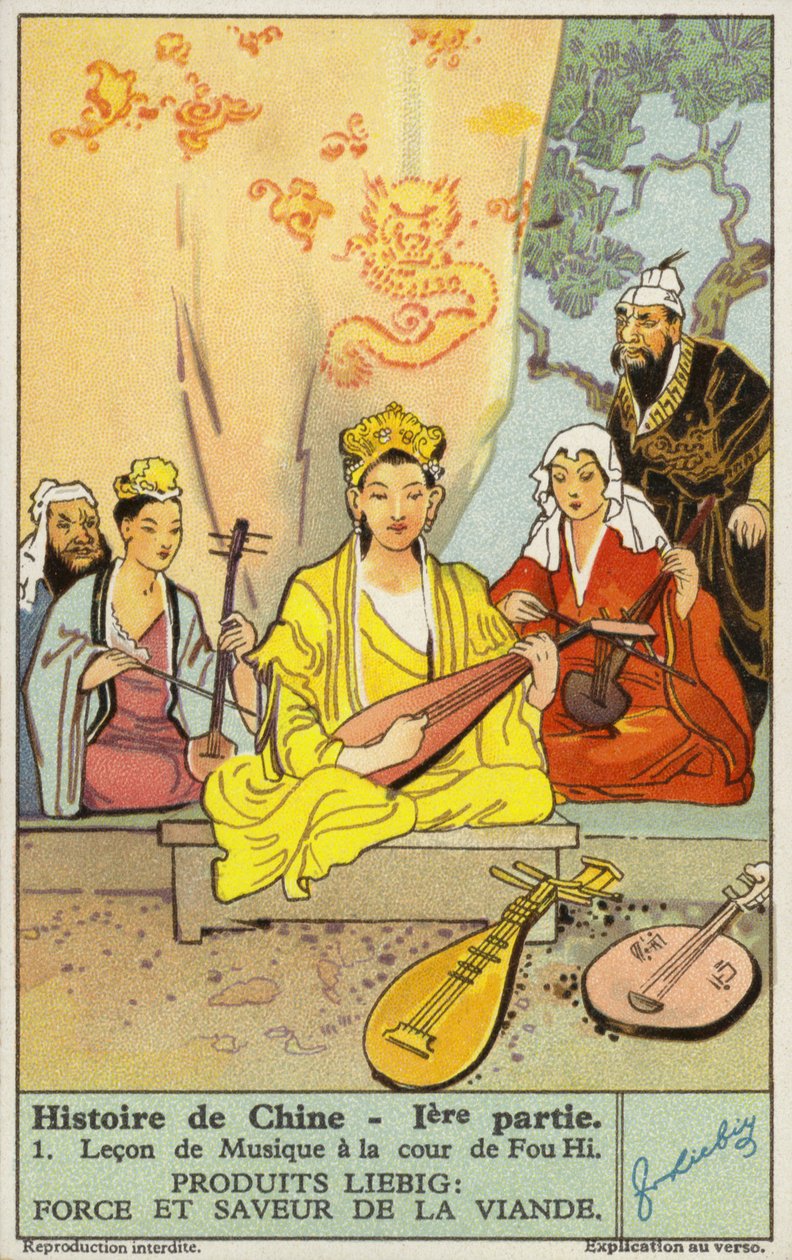 Musiikkitunti Fuxin hovissa (chromolitho) tekijältä European School