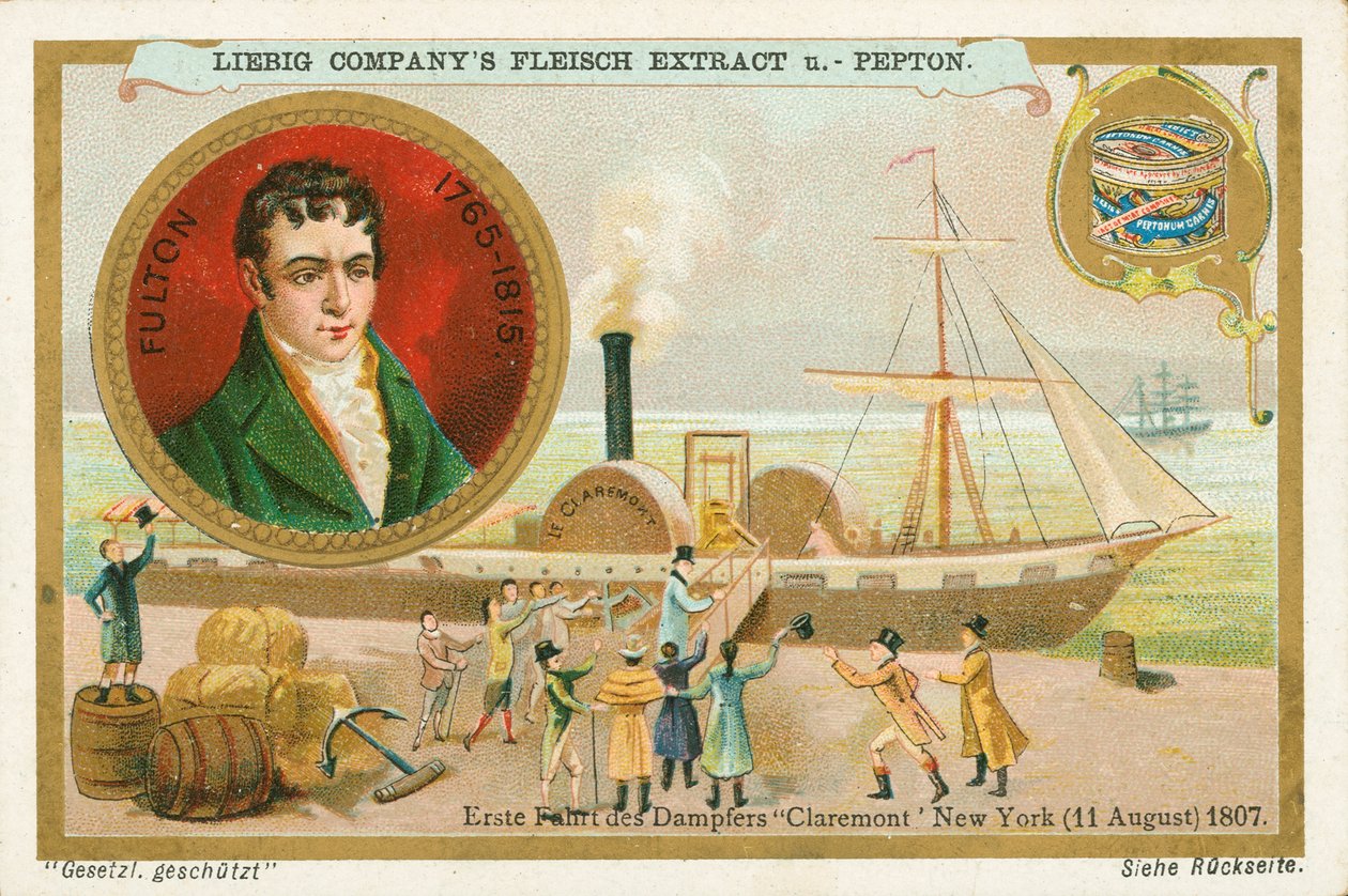 Robert Fulton, Liebig-kortti, 1900-luvun alku (kromo) tekijältä European School