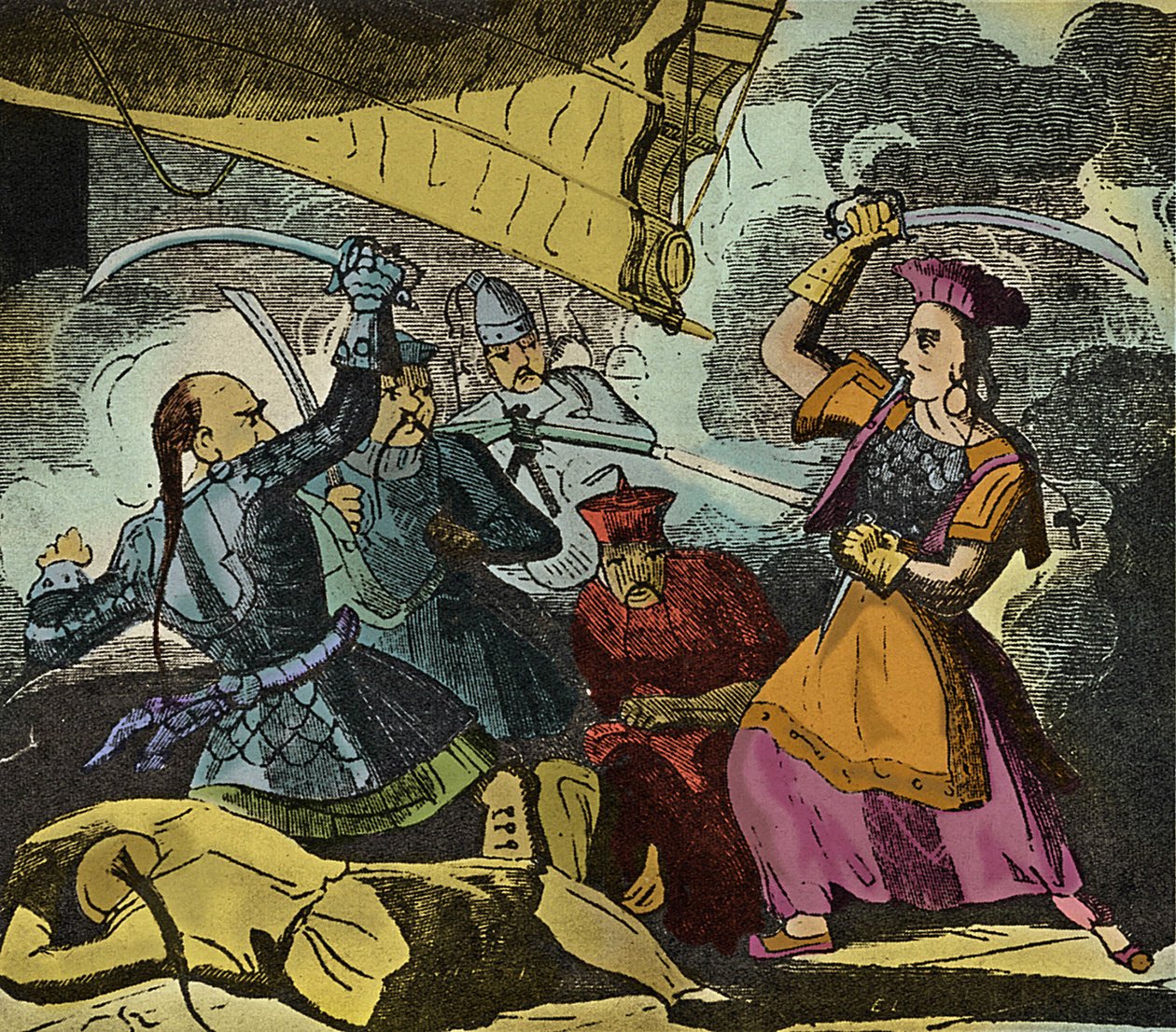 Shing Shi tai Ching Shih (kuoli 1844). Kiinalainen merirosvon nainen 1800-luvulta. Hän komensi todellista laivastoa, jolla hän voitti amiraali Kwo Langin. tekijältä European School