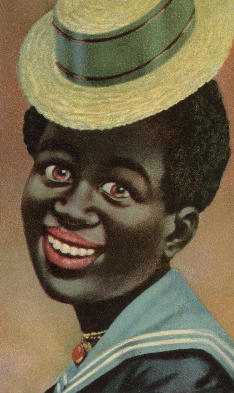 Hymyilevä afrikkalainen merimiespuvussa (värilitografia) tekijältä European School