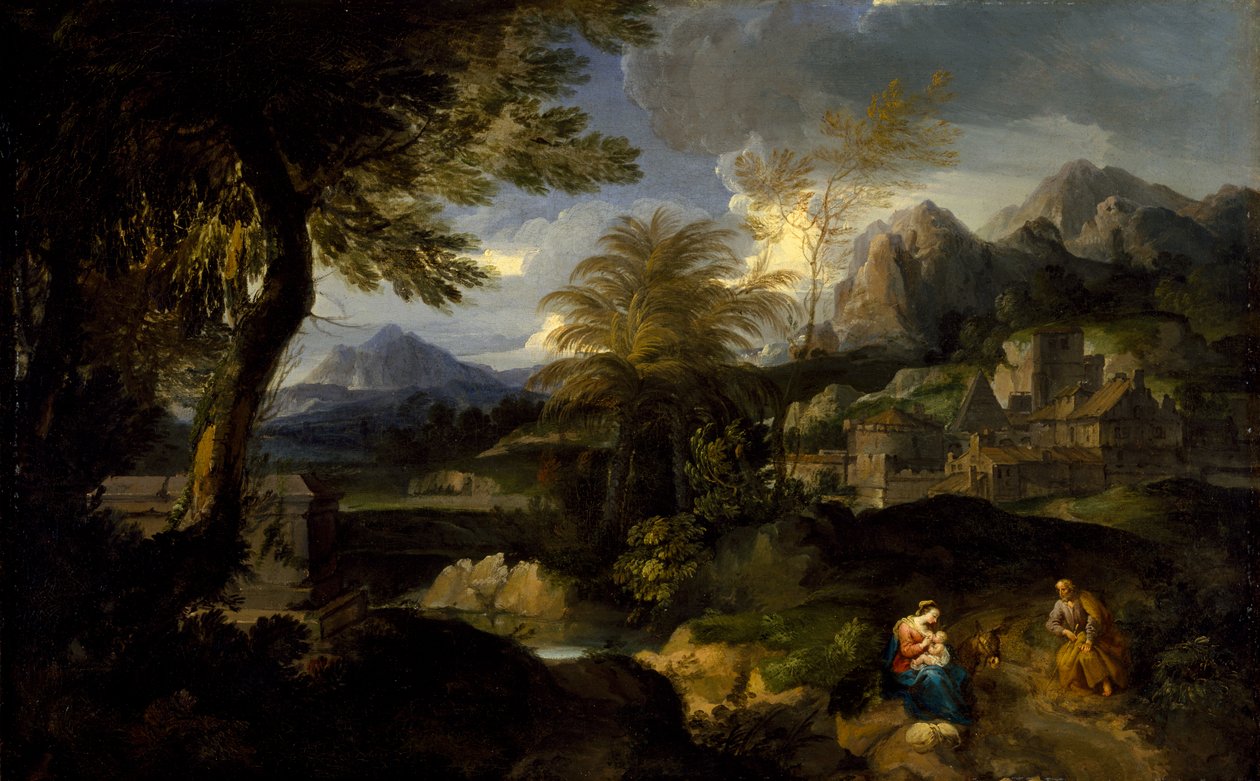 Loput lennossa Egyptiin, 1670-1700 tekijältä European School