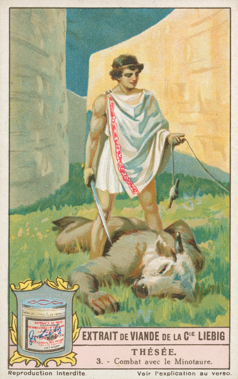 Theseus, Liebig-kortti, 1900-luvun alku (kromo) tekijältä European School