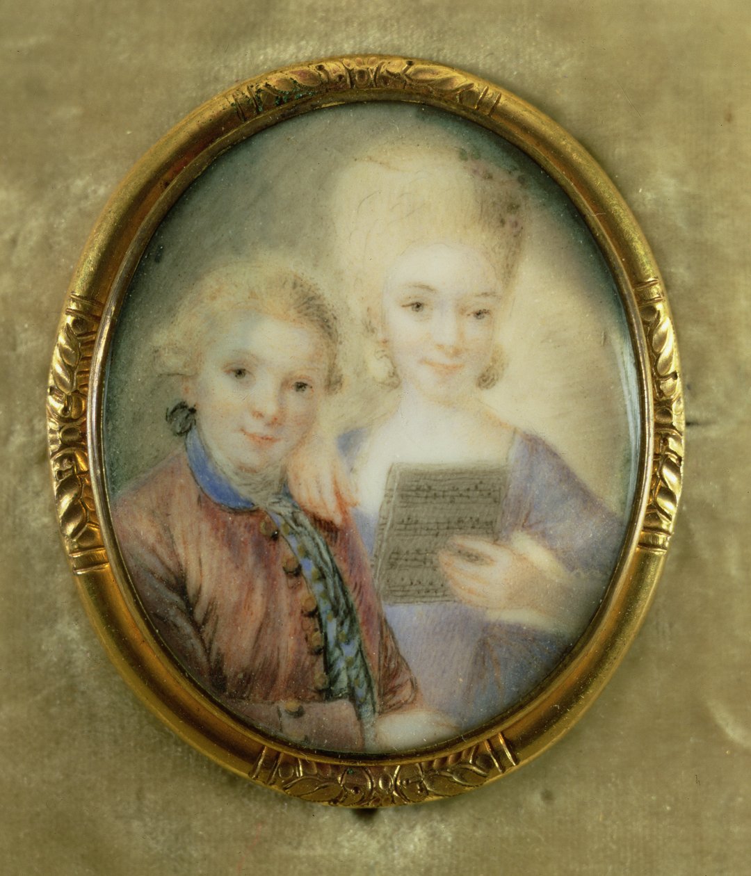 Wolfgang Amadeus Mozart (1756-91) ja hänen sisarensa Maria-Anna, nimeltään "Nannerl" (1751-1829) tekijältä Eusebius Johann Alphen