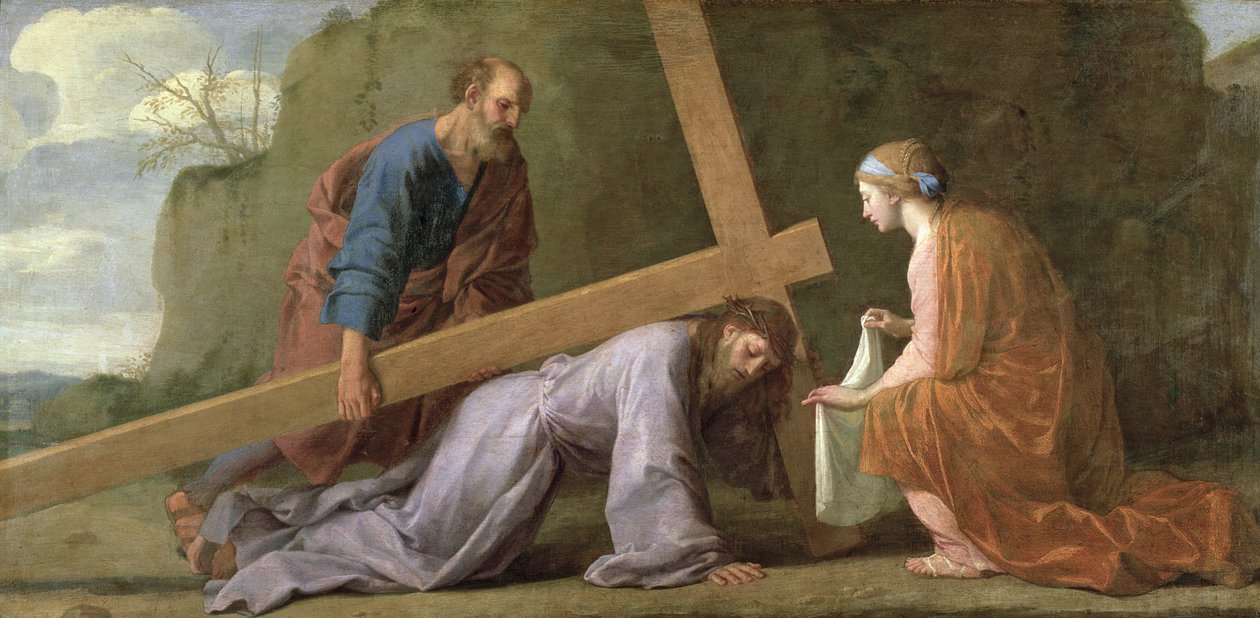 Kristus kantaa ristiä, noin 1651 tekijältä Eustache Le Sueur