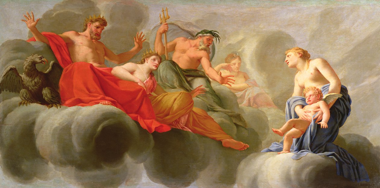 Venus esittelee Amorin Jupiterille tekijältä Eustache Le Sueur