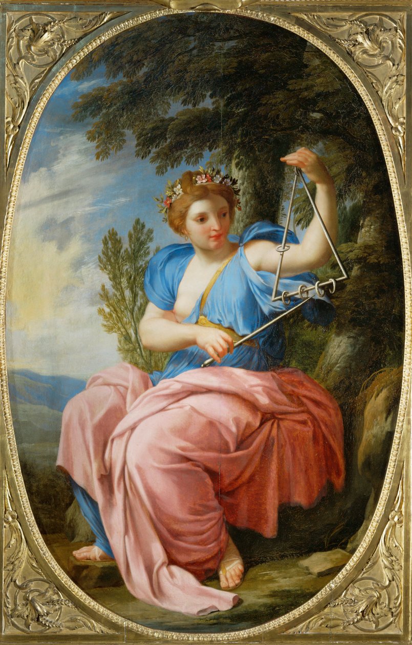 Muse Terpsichore, Chambre des Muses, Louvre, Pariisi ... tekijältä Eustache (studio of) Le Sueur