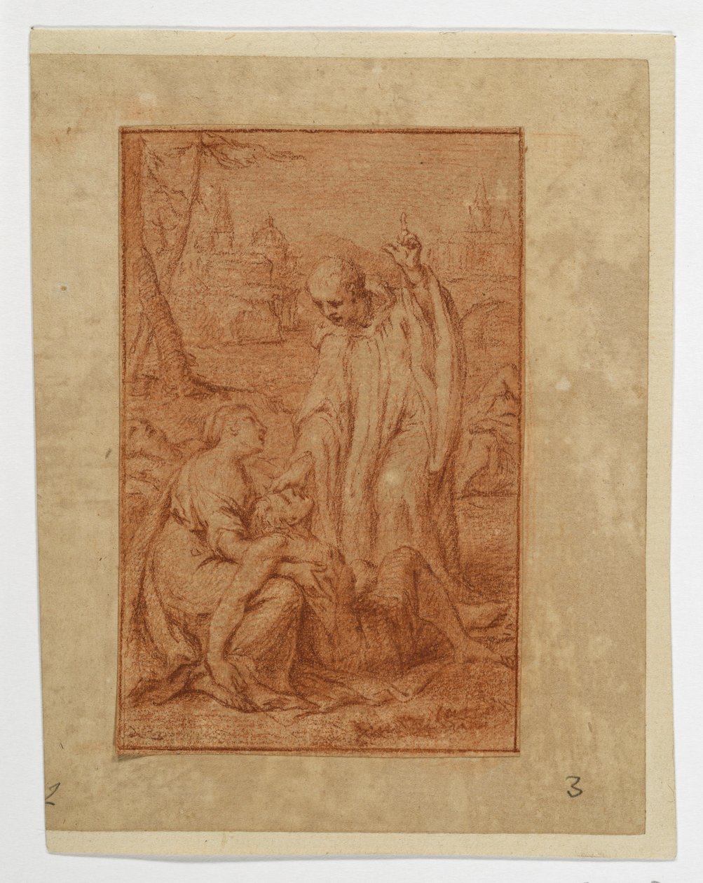 Ein Heiliger heilt einen Kranken oder erweckt einen Toten (?) tekijältä Eustache Le Sueur