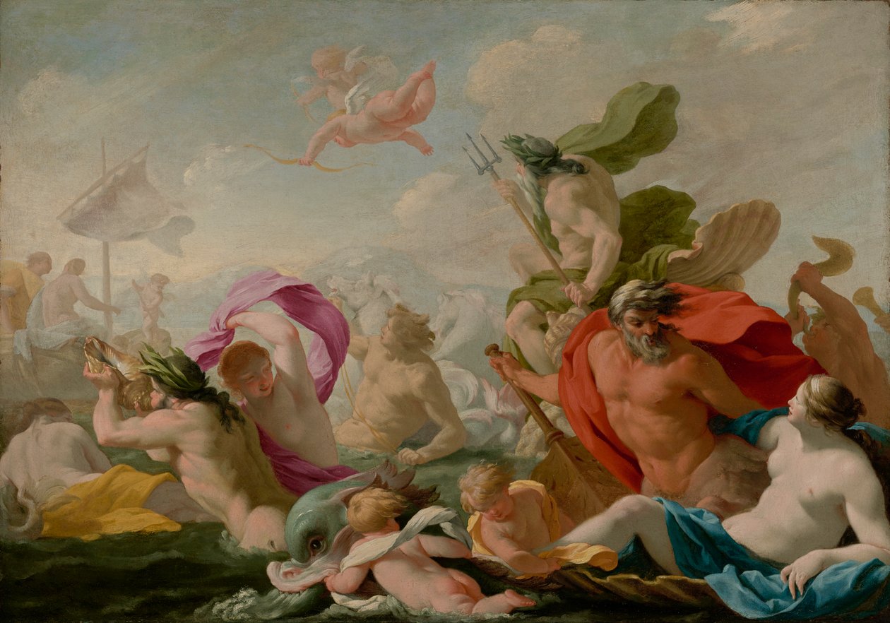 Marine Gods Paying Homage to Love, n. 1636-8 tekijältä Eustache Le Sueur